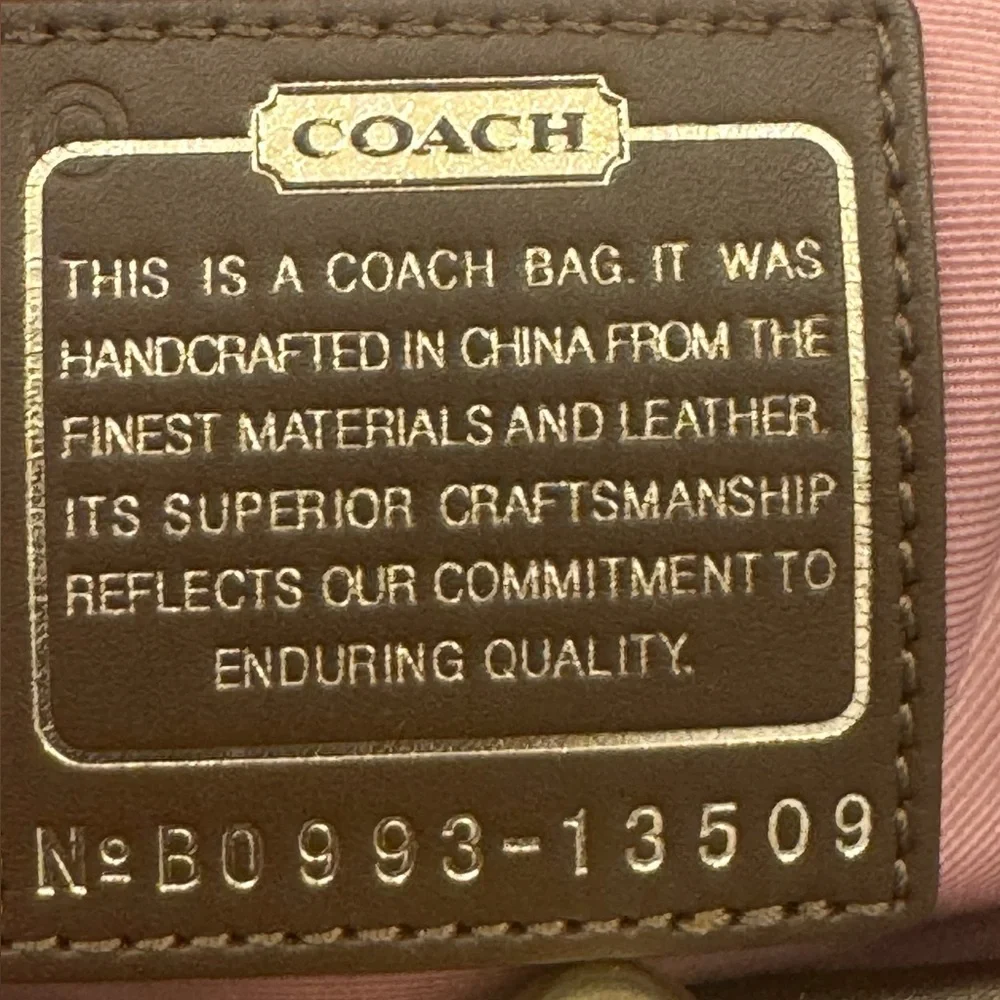 Coach Parker Shimmer Copper Rose Gold Center Kisslock Signature C Shoulder Purse - Picture 7 of 12